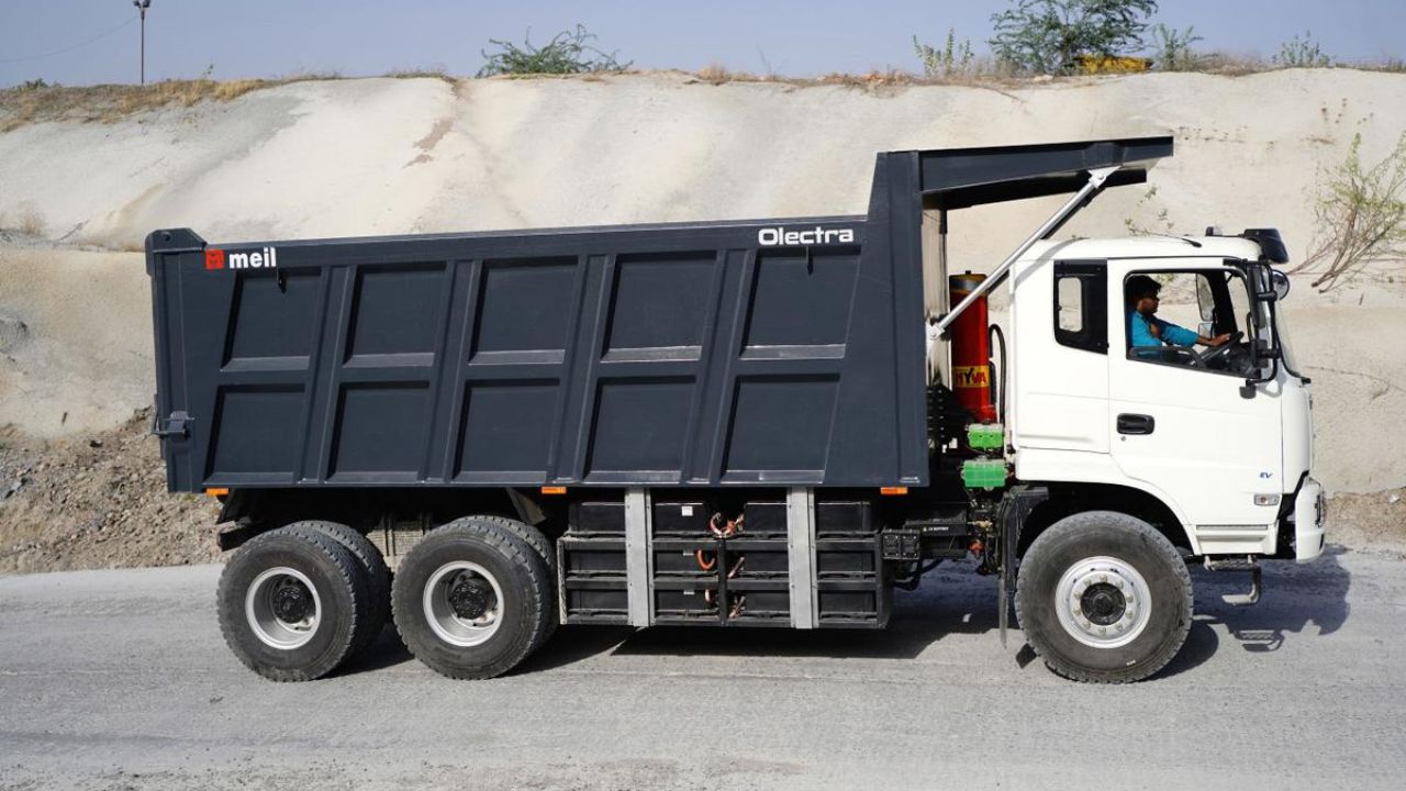 Olectra Meghaetron electric tipper truck